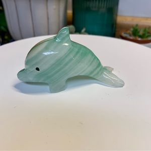 Marble Dolphin~ beach~sea life~stone~ miniature~ trinket~ summer